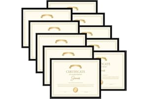 Wtrgas 8.5x11 Black Picture Frames Set of 10, 8.5 by 11 Picture Frame for Award Certificate and Diploma Display on Wall or Ta