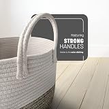 Keplin Small Rope Storage Basket - Two Tone Nursery Hamper 40x25cm view 4