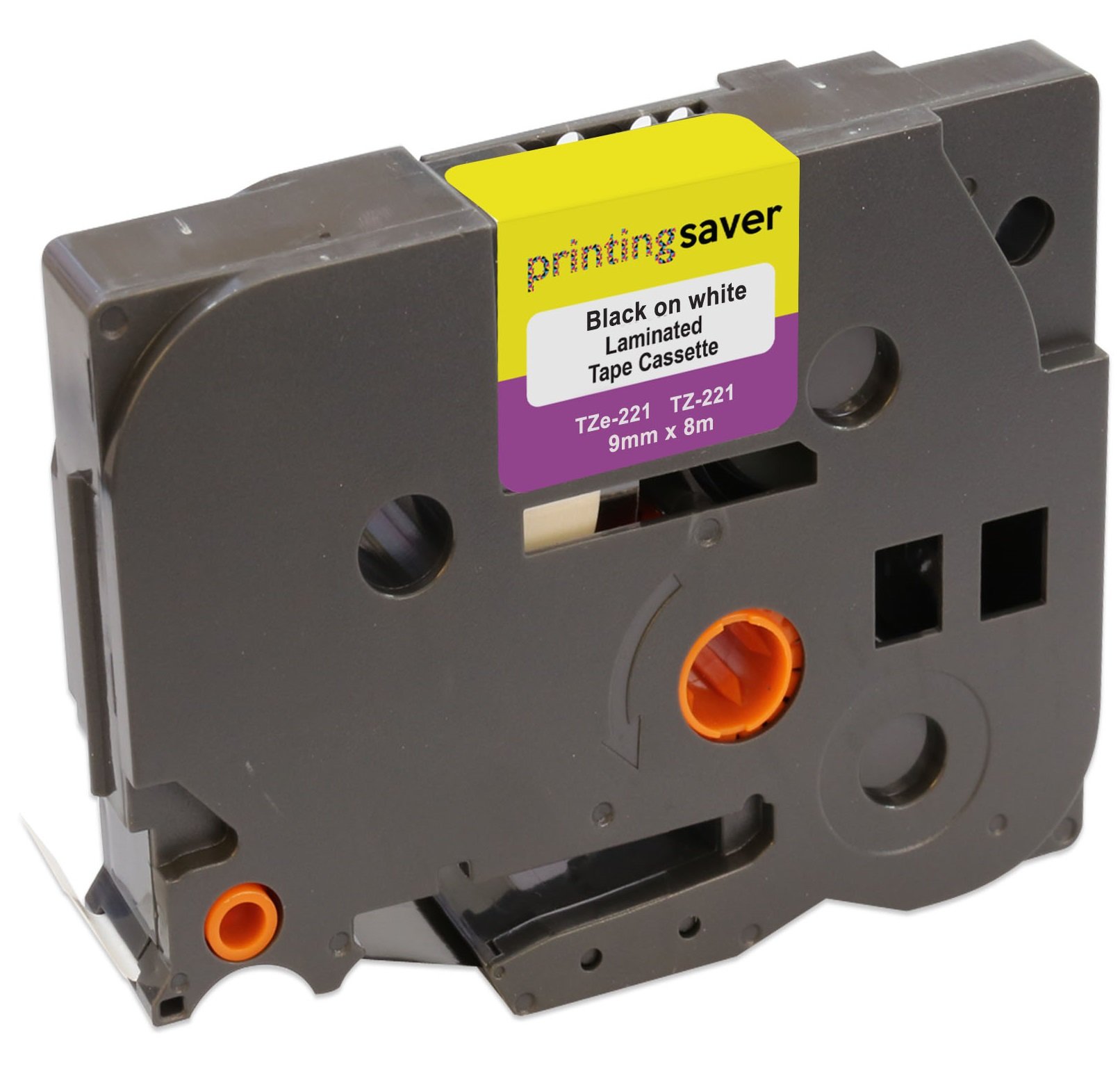 5X TZe221 TZe 221 Black on White 9mm x 8m Compatible Label Tapes for P-Touch PT-1000 1005 1010 3600 9600 D200 D210 D210VP D400 D600VP E300VP H101C H105 H110 H300 H500 P700 P750W Label Makers