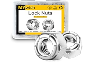 120Pcs 1/4-20 Lock Nuts, 304 (A2-70) Stainless Steel Nylon Insert Locknuts, Standard Inch Thread Nylon Hex Nuts, 1/4-20 Nut b