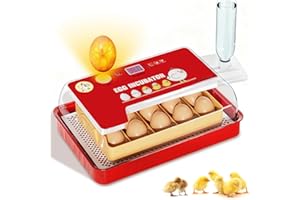 YJDAYY Incubators for Hatching Eggs 15-35Eggs Incubator with Automatic Egg Turning and Temperature Humidity Control Display LED Candler Poultry Incubator for Hatching Chicken Duck and Quail Incubator (Red)