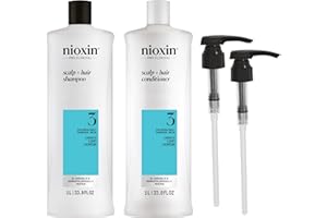 Nioxin System 3 Shampoo & Conditioner Prepack, Color Treated Hair with Light Thinning, Pumps Included, 33.8 fl oz