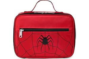 BLUEFAIRY Lunch Box for Boys Kids Insulated Lunch Bag Lunch Box Carrier for Middle School Childs for Elementary School Kindergarten Lunch Box for Daycare Lonchera para Niños Deep Red