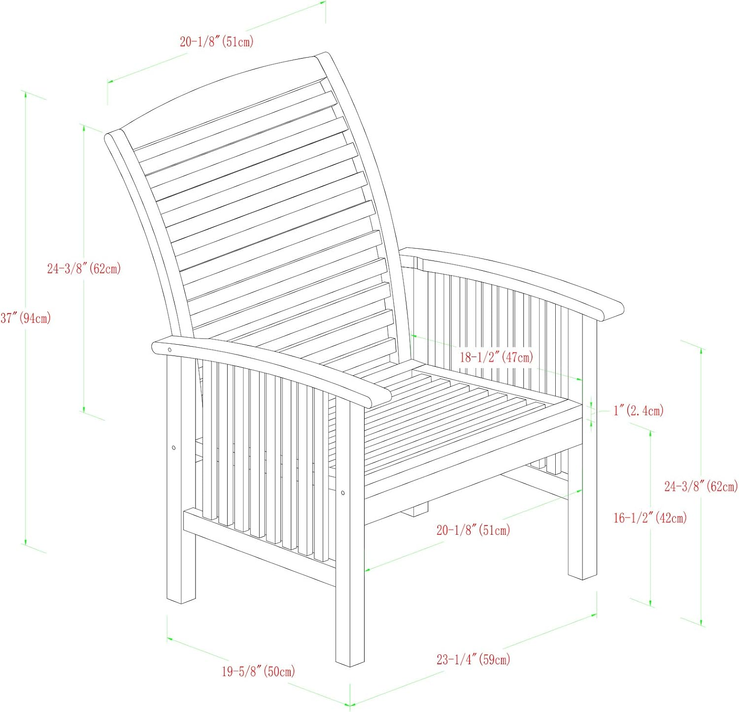 Walker Edison Furniture Company Solid Acacia Wood Patio Chairs (Set of 2) - Brown : Outdoor And Patio Furniture Sets : Garden & Outdoor