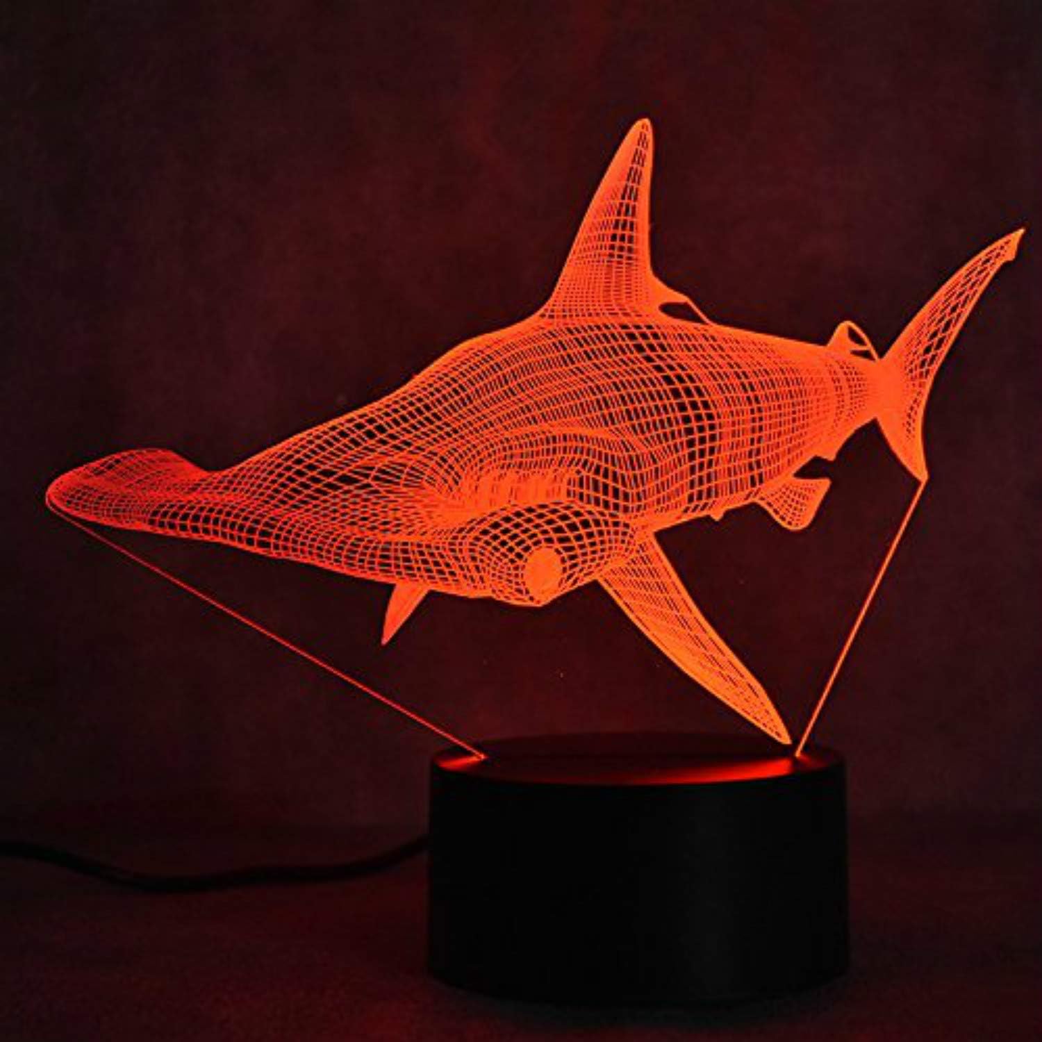 Tissen 3D Shark Fish Night Light 7 Colors Mood Lamp Touch USB Table Desk LED Decoration Children Present Kids Home Party Birthday Gift Toys