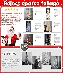 DEWUR Pre-Lit Artificial Christmas Tree, Warm White