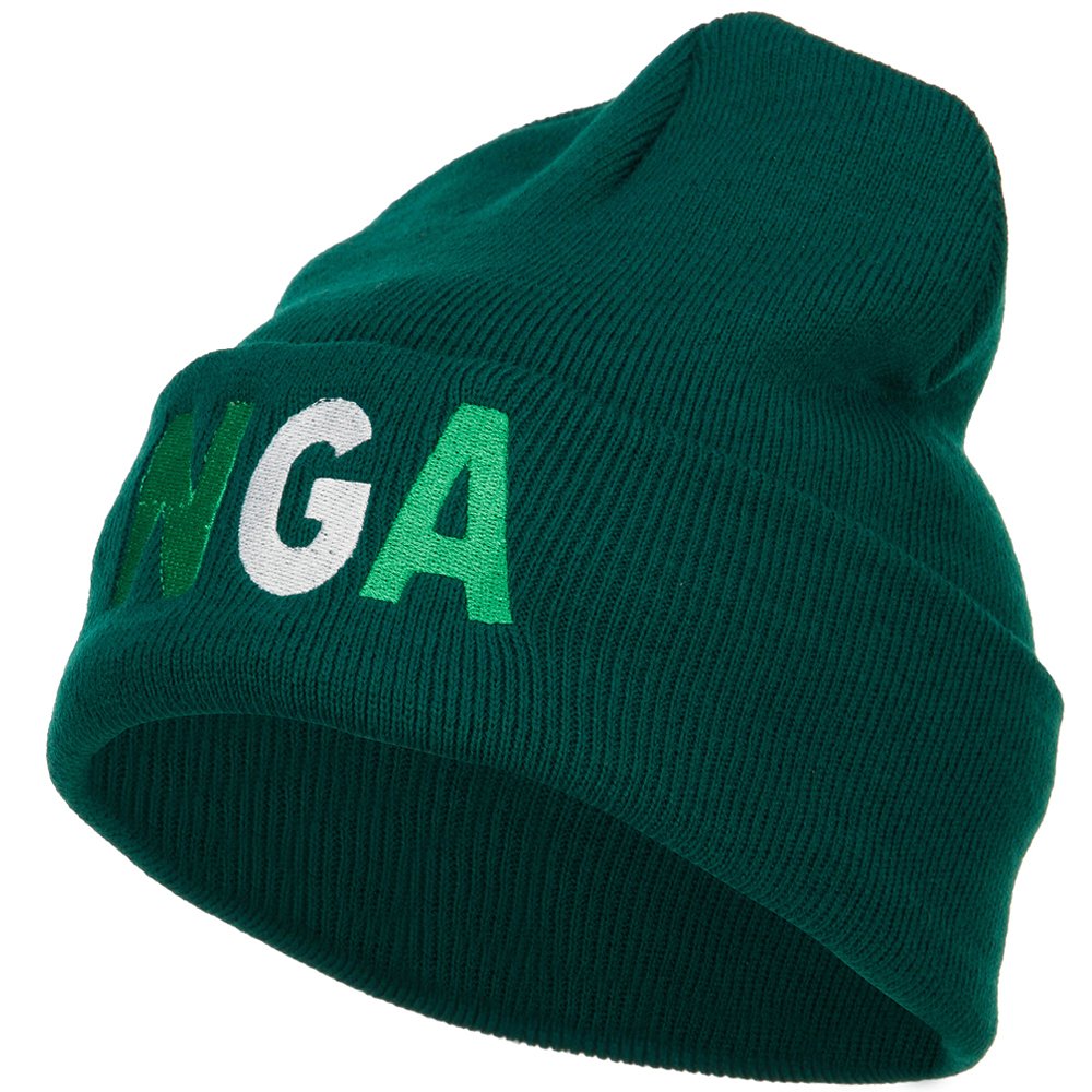e4Hats.com Nigeria Embroidered Long Beanie - Dk