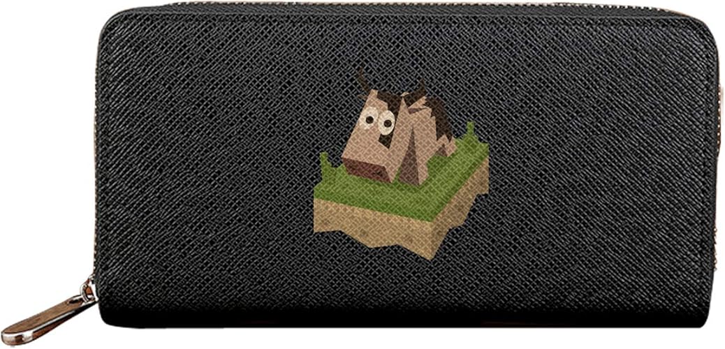 Amazon 財布 長財布 メンズ 長札 ロングウォレット マインクラフト かわいい 牛 おしゃれ ラウンドファスナー財布 かっこいい 大容量 多機能 カード収納 小銭入れ 男女兼用 プレゼント シューズ バッグ