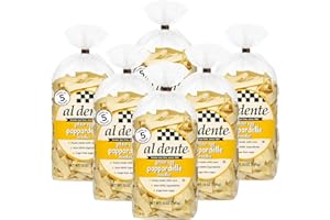 Al Dente Pappardelle – All-Natural, Hand-Crafted Egg Pasta. Delicious And Versatile - Traditional Pasta Noodles Made With Cage-Free Eggs, And Semolina, 12oz Bags (Pack of 6)