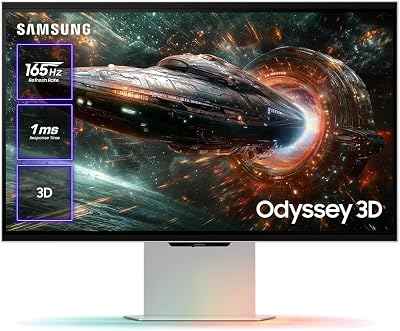 Odyssey 3D G90XF Gaming Monitor 4K 3840 x 2160, 16:9, 165Hz, 1ms(GTG), Experiência 3D sem óculos, AI 3D Video, Odyssey 3D Hub, Mercury Silver, compatível com G-Sync, LS27FG904XUXEN