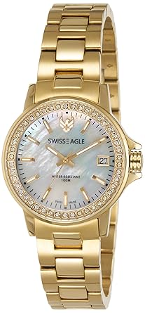 Swiss Eagle Analog Mother of Pearl Dial Womens Watch-SE-6064-33