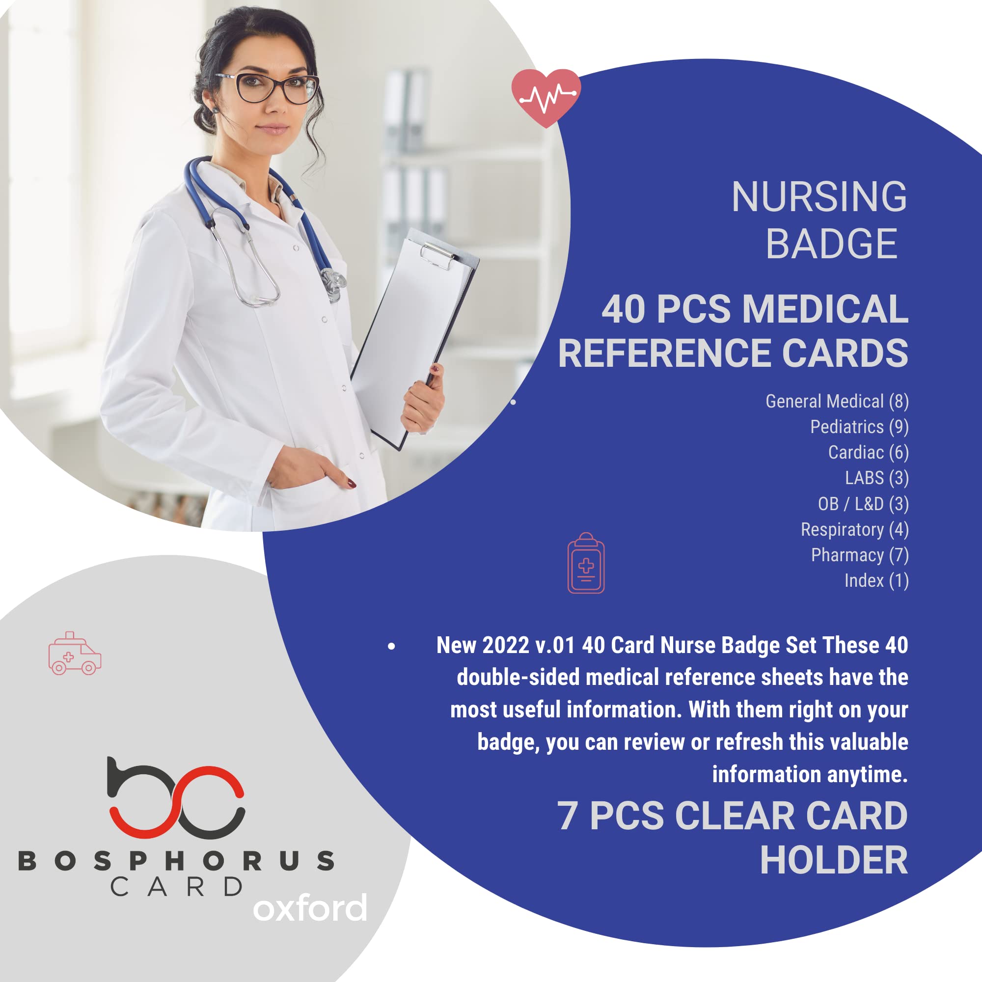 Mua Nursing Badge Reference Cards, 40pcs (Vital Signs, Glasgow Coma ...