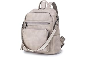 POIUGOYA Leather Backpack Purse for Women,Fashion Convertible Travel Backpack Ladies Shoulder Bag Large with Detachable Strap