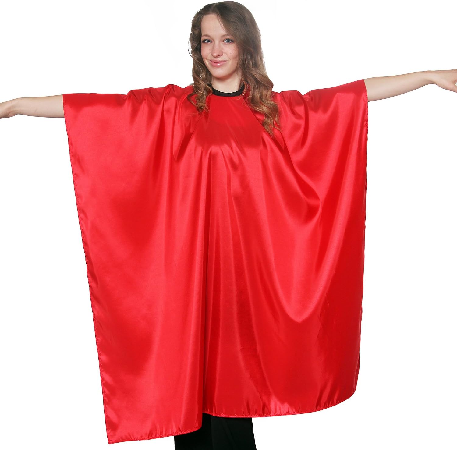 Mane Caper Red Iridescent Salon Cape with Snaps Professional Quality 45 inch X 60 inch Heavy Duty Material Extra Long Durability for Barbershop and Beauty Shop Use Long Lasting and Specialized (RED): Kitchen & Dining