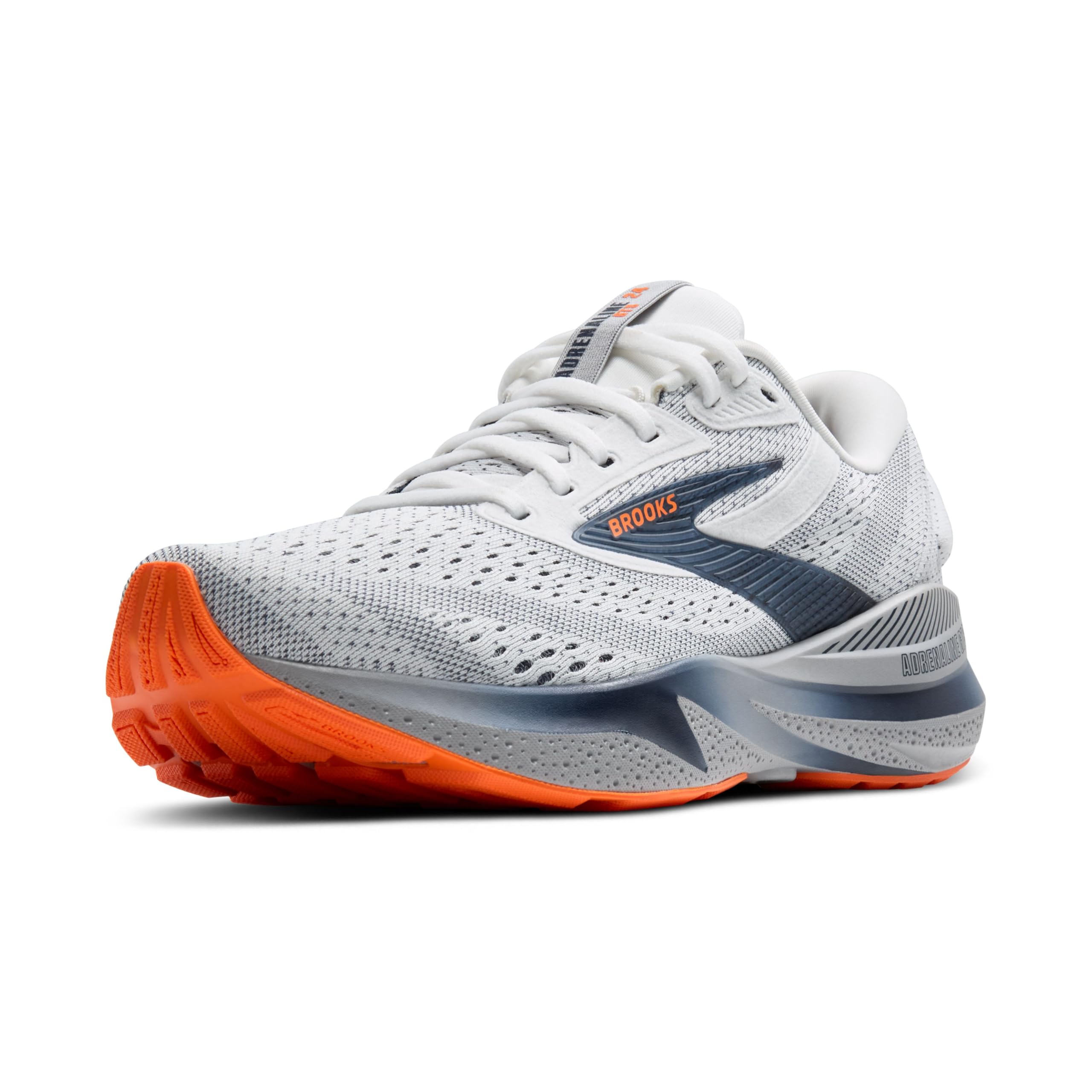Brooks Adrenaline GTS 24 Zapatilla para correr con soporte para hombre - Blanco/Peacoat/Aleación - 10.5 Mediano