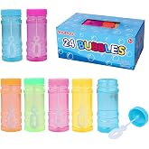 Bubbles 24 Pack Party Favor for Kids Bulk Bubble Solution Blowing Wand 2 Dozen Party Supplies Outdoor Toys Wedding Party Christmas Celebration Birthday Fun Gift