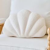 Lfsaaj Seashell Throw Pillows, Shell Shaped Throw Pillows, 18 Inch Soft Home Decorative Pillow Plush Cushion for Bed Couch Living Sofa Room Decor Accent Throw Pillow (Ivory 18Inch)