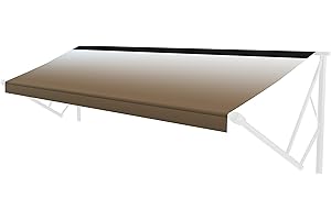 Solera Universal Fit Heavy-Duty Vinyl RV Patio Awning Replacement Fabric Sand Fade (Black when Closed) 17' Awning (16'4" Fabric)