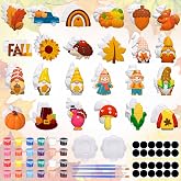 Simgoing 24 Sets Fall Ceramic Painting Kit Autumn Ceramics Painting Set | Ceramic Painting Kit with 24 Magnet 4 Brushes and 2 Palette for DIY Ready to Paint Ceramics Painting Arts and Crafts Set