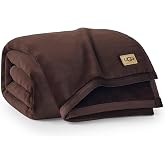 UGG Coco Throw Blanket for Sofa, 50" x 70", Brown (Burnt Cedar) | Fall Throw Blanket for Couch and Bed, Soft &amp; Cozy, Pet Friendly, Oeko-Tex Certified, Easy Care
