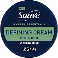 Suave+ Hair Cream Barber Essentials Defining Cream for Men, Medium Hold and Low Shine, Long-Lasting Barber Quality Results, 1