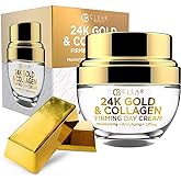 Clear Beauty 24K Gold & Collagen Day Cream Face Moisturizer – Dermatologist Tested, Anti Aging Korean Skin Care – Anti Wrinkle, Firms & Hydrates For Youthful Glow – Vegan, Clean Beauty – 1.69 Fl Oz