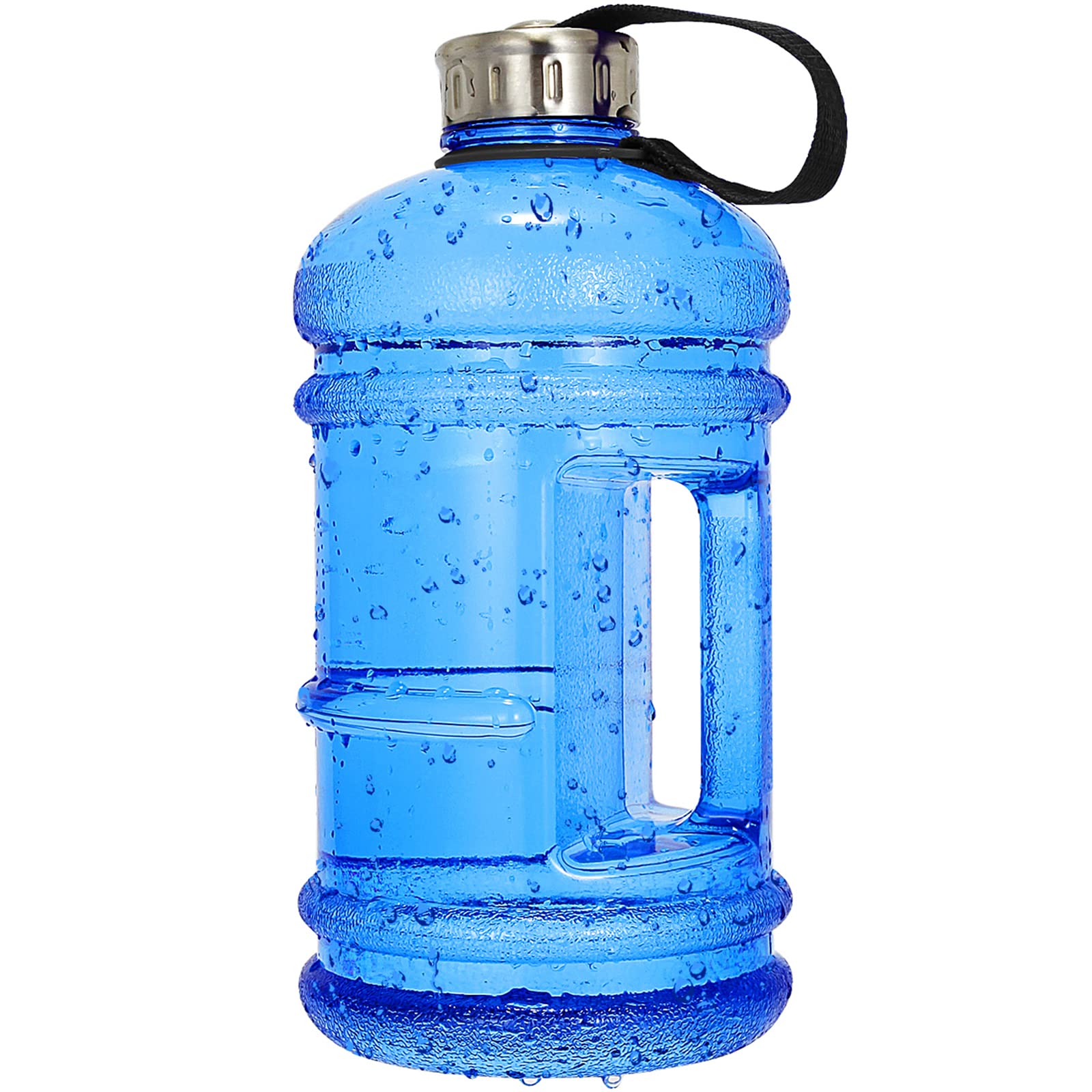 Vaupan Half Gallon Big Water Bottle, 2.2L/73 OZ Large Leak Proof Sports Jug with Handle, Huge BPA Free PETG Plastic Wide Mouth Drinking Container Flask for Fitness Gym Outdoor Water Jug