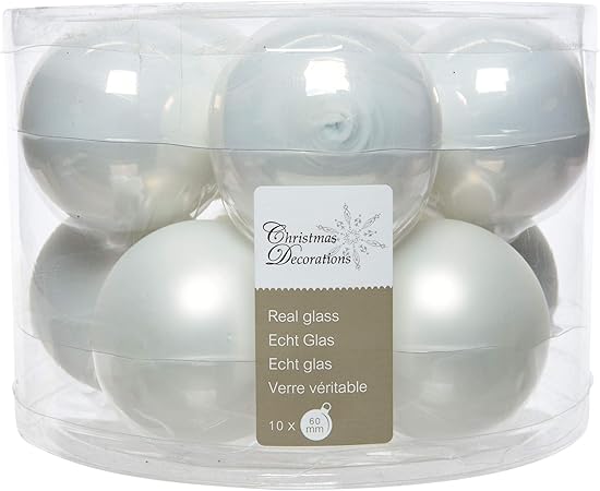Decoris Boule De Noël En Verre Blanc Dhiver 6cm Amazon