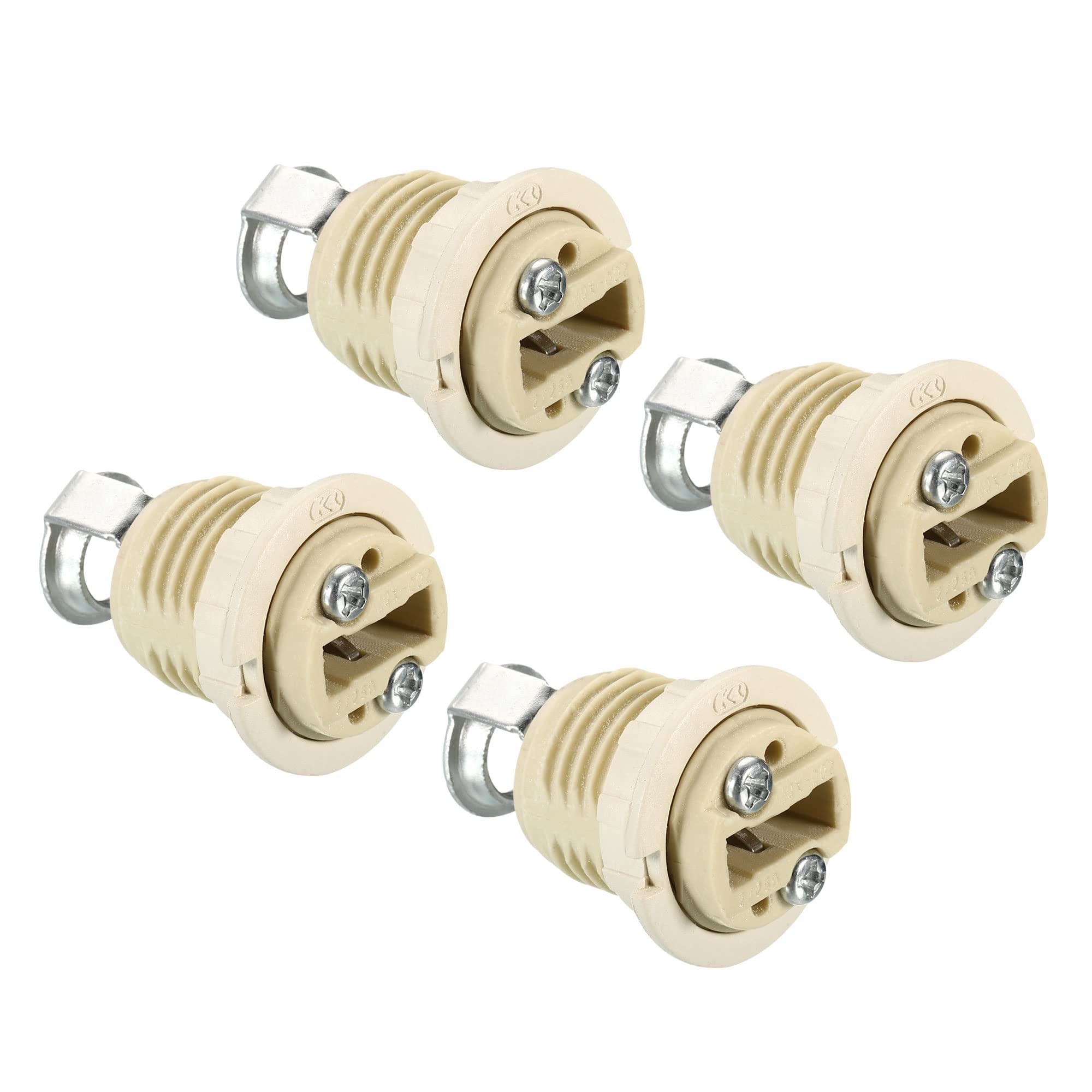 PATIKIL G9 Light Base Socket, 4 Pack Ceramic Lamp Bulb Holder Connector Lighting Replacement for Halogen Incandescent LED Light Bulb