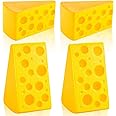 Chivao 4 Pcs Cheese Stress Toy Yellow Fake Cheese Anxiety Relieve Toy Release Stress Block of Relief Elastic Foam Block Gifts for Christmas Party