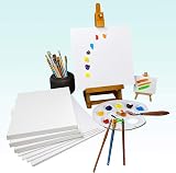 Genixart White Blank Stretched Canvas 20x25cm 6 Pack Primed Professional Artist view 7
