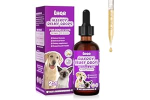 LHQR Liquid Dog Allergy Drops for Itchy Skin & Paws, Seasonal Allergies, Allergy Relief Drops for Cats Immune, Digestive Support 60mL Natural Cats & Dog Yeast Infection Relief for All Breeds
