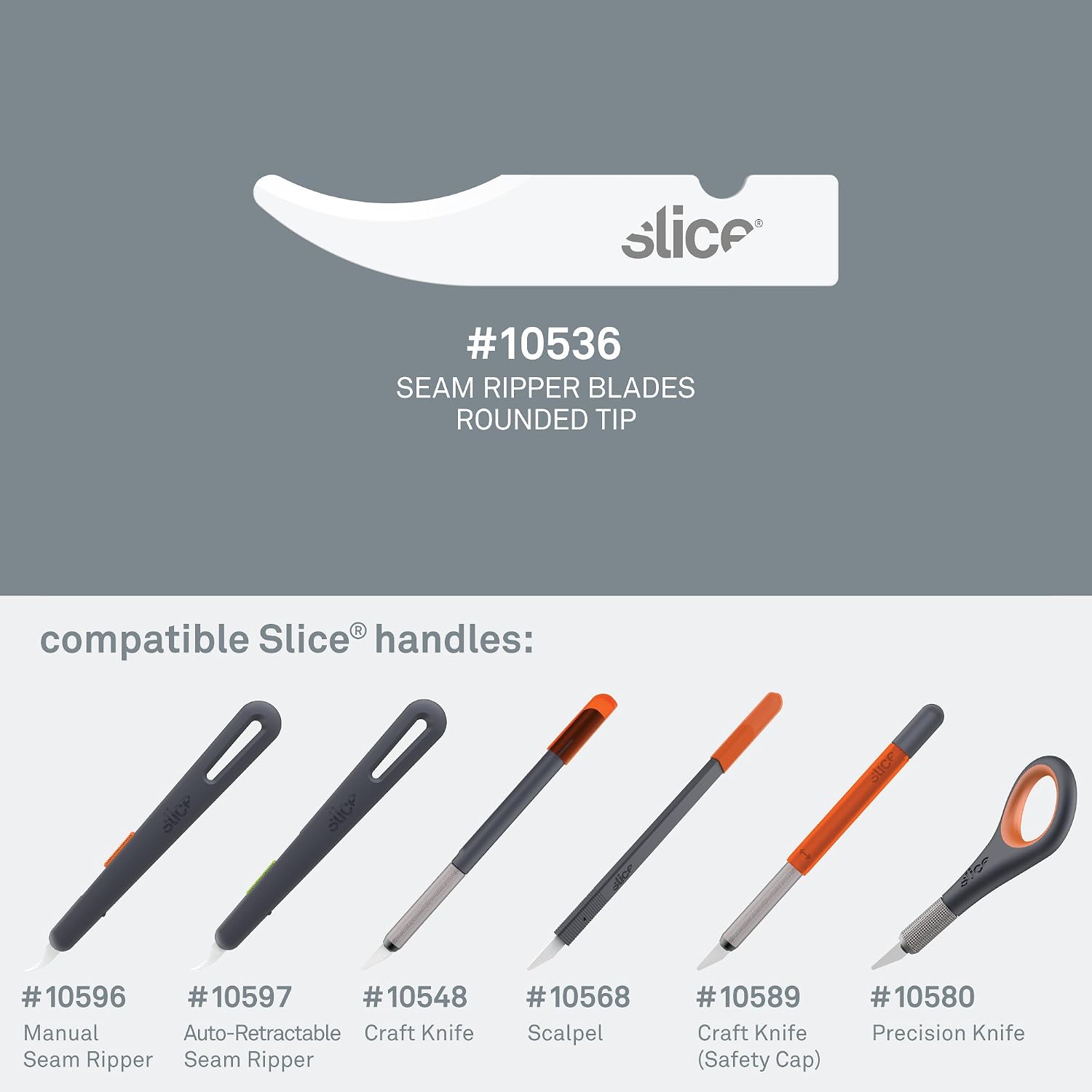 Slice 10536 Seam Ripper Blades (Rounded Tip) Finger-Friendly Ceramic Safety Blades, Stitch Unpicker And Thread Cutter - Image 4