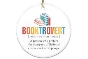 OASSIE 2024 Christmas Ornaments Gifts for Book Lovers, Christmas Decoration - Birthday, Christmas Ornament Book Decor for Librarian, Nerd, Book Lovers Gift Ideas - Christmas Tree Decoration Ceramic Ornament