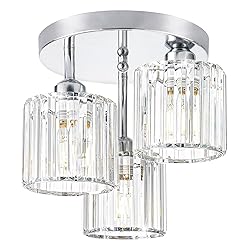 Lxybcce Crystal Ceiling Light Fixture, Chrome Semi