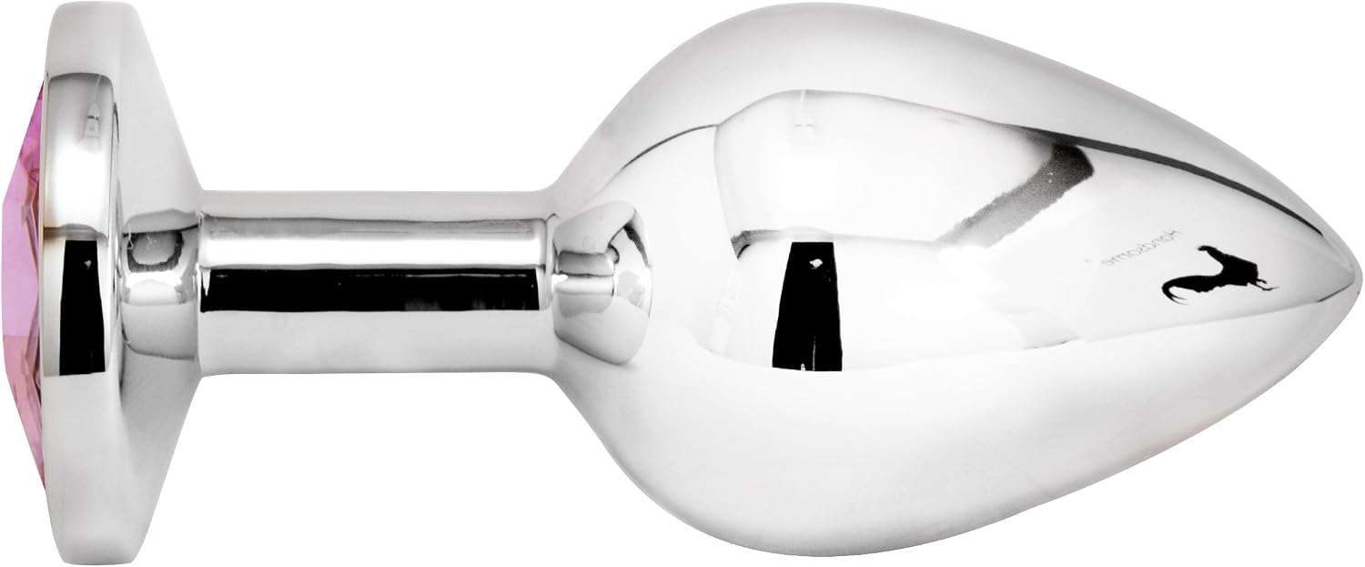 Handsome Cock Medium Pink Jewelled Butt Plug - Image 3