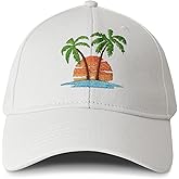 Hepandy Embroidered Palm Tree Hats for Men Women