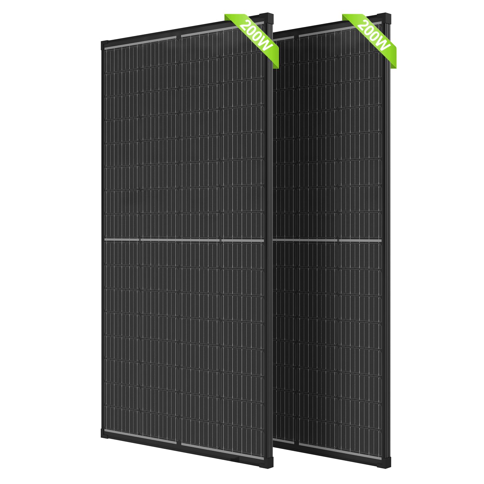 Photo 1 of 2PCS 200 Watt Solar Panel, 24% High-Efficiency Monocrystalline PV Module, 9BB Cell Half-Cut Technology Solar Panel 12V/24V for RV Marine Rooftop Farm Battery and Other Off-Grid Applications