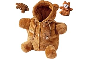 Teddy Bear Dog Bag, Cute Soft Plush Lining Teddy Bear Dog Carrier, Anti-Escape Pet Purse for Kitten Puppy Small Pets, S Pet S