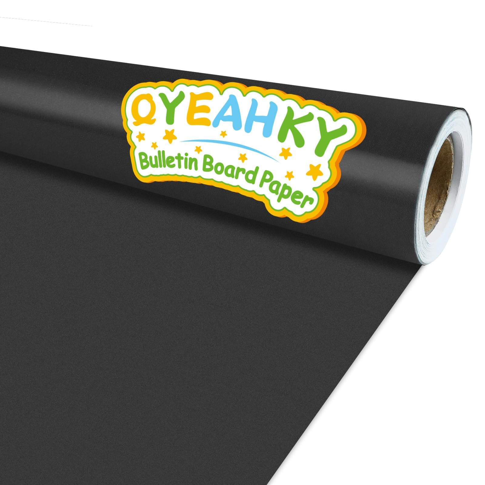 Photo 1 of Black Bulletin Board Paper Roll - Fade Resistant Background for Classroom, Home Wall, Education Decoration - Poster Art Craft Supplies 17.7in x 20ft
