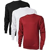 Little Beauty 3 Pack Crewneck Sweatshirts Long Sleeve Pullover Sweatshirts for Men Lightweight Casual Top S-3XL
