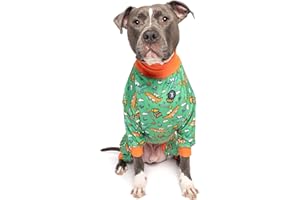 PITTIE CLOTHING CO. Pittie Clothing Pit Bull Pajamas for Dog, Full Coverage Onesie for Pitbull Pajamas for Dogs Doggie Pjs Dog Pitbull Outfit Dog Pajamas Clothes Medium Large XL XXL Breed