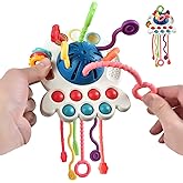 Tuko Baby Toys 6-12-18 Months Baby Sensory Toys Silicone Pull String Toys Montessori Toys for Toddlers