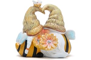 Hodao Bumble Bee Spring Gnome Figurines Honey Bee Gnomes Ornaments Scandinavian Tomte Elf World Bee Day Decorations Gifts Summer Gnomes Figurine Decoration Table Summer Honey Bee Gnomes Decor