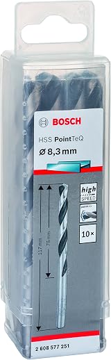Bosch PointTeQ HSS Twist Drill Bit 8.3 x 75 x 117 mm 10pc Metal
