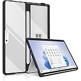 Case for Microsoft Surface Pro 11/10/9/8 13-Inch All-in-One Rugged Case - Compatible with Type Cover Keyboards, (Transparent)