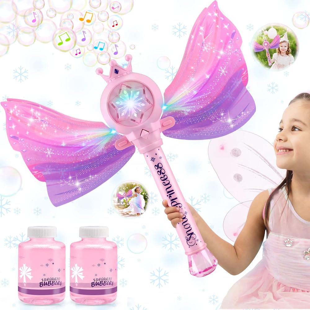 Britik Bubble Wands Kids Light Music Bubble Machine 3 8 Princess Design