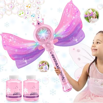 Britik Bubble Wands Kids Light Music Bubble Machine 3 8 Princess Design