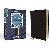 NIV Study Bible, Fully Revised Edition (Study Deeply. Believe Wholeheartedly.), Large Print, Bonded Leather, Black, Red Letter, Comfort Print