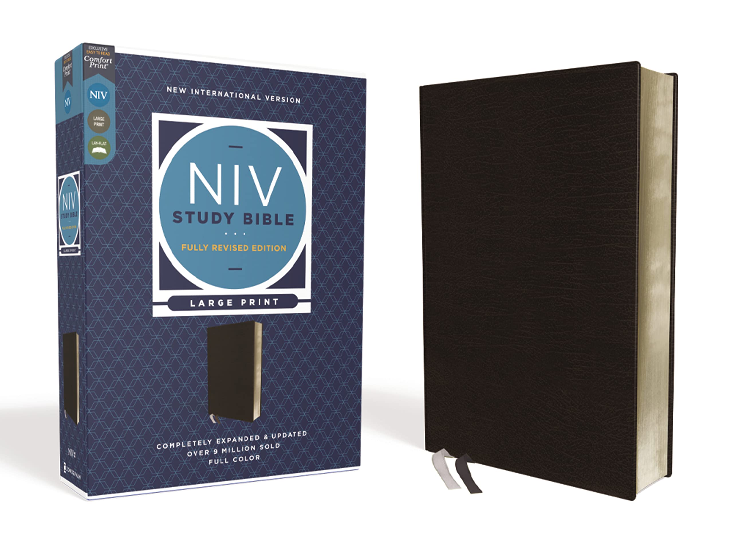 NIV Study Bible, Fully Revised Edition (Study Deeply. Believe Wholeheartedly.), Large Print, Bonded Leather, Black, Red Letter, Comfort Print NIV Study Bible, Fully Revised Edition (Study Deeply. Believe Wholeheartedly.), Large Print, Bonded Leather, Black, Red Letter, Comfort Print Bonded Leather